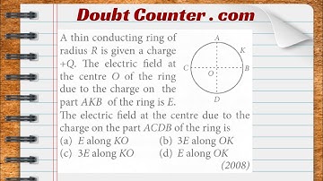 A thin conducting ring of radius R is given a charge +Q. The electric field at the center O