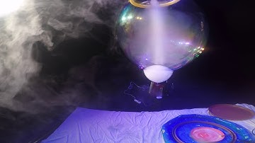 The Amazing Bubble Man Blowing A Torcano Bubble