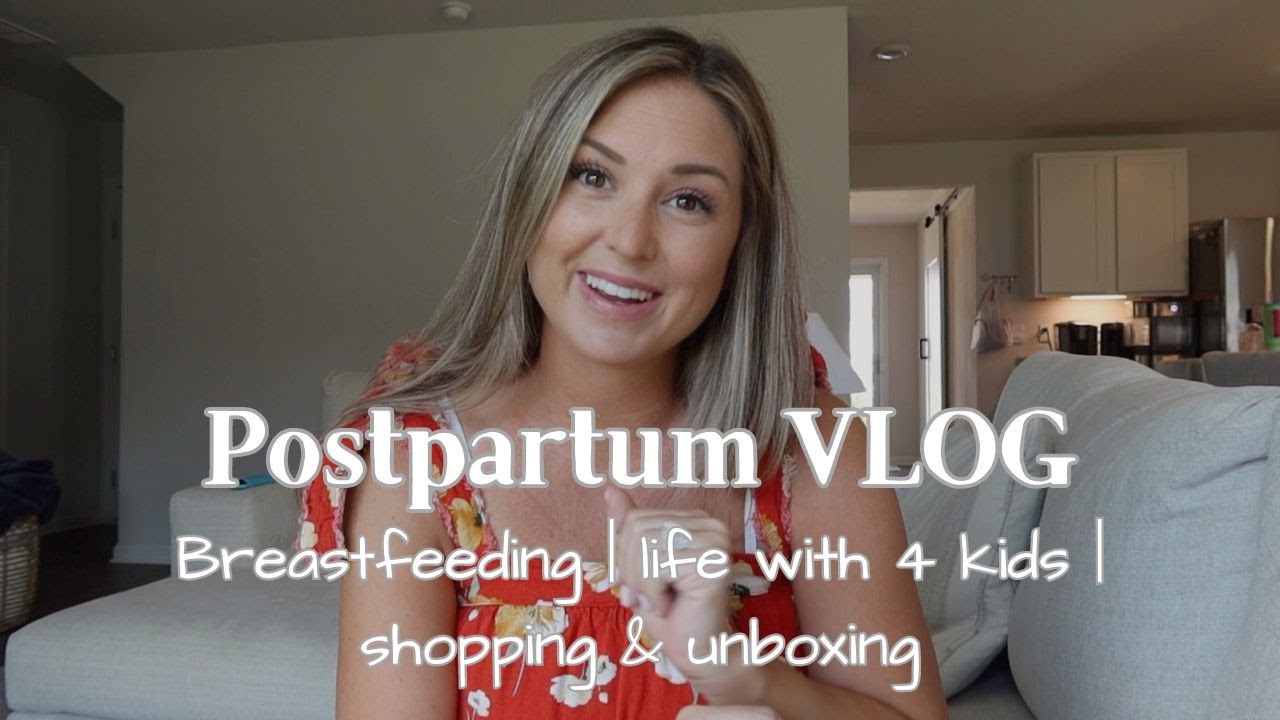 2 WEEKS POSTPARTUM VLOG | breastfeeding journey | adjusting to 4 kids | shopping trip | unboxing