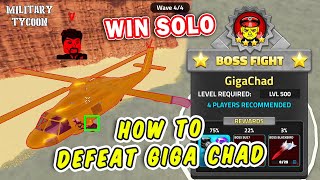 How to Defeat GigaChad Boss Fight Solo in Military Tycoon Roblox