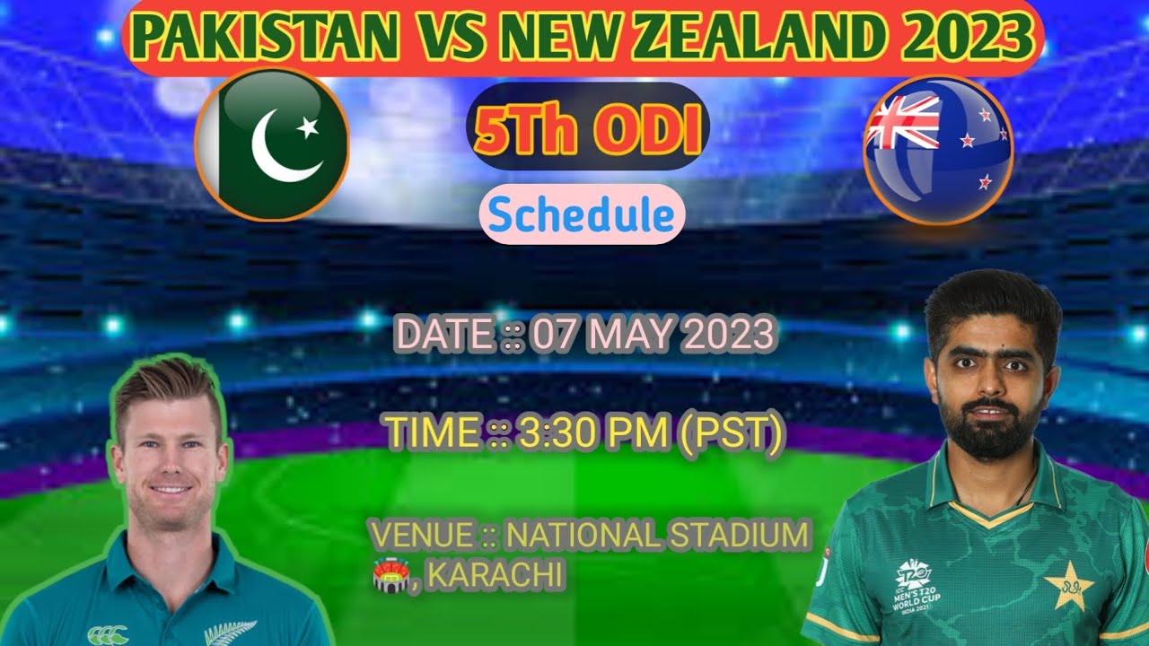 Pakistan vs New Zealand 5Th ODI 2023PAK PLAYING 11PAK 11 VS NZH2H