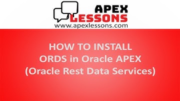 APEX ORDS Installation - Oracle Apex