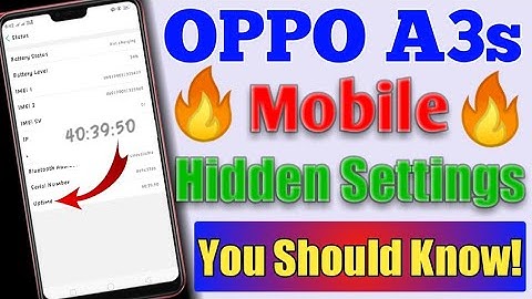 Oppo A3s Android Phone hidden Settings.||You Should Know!