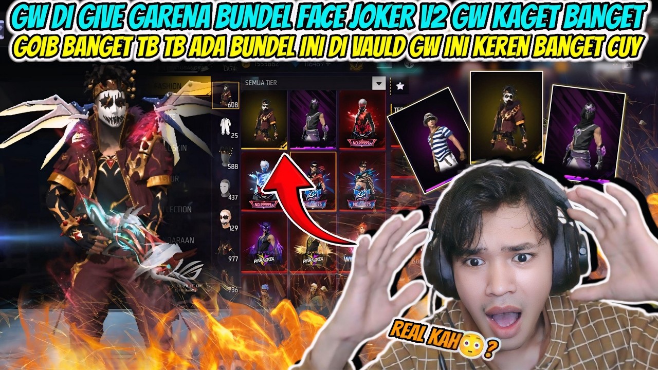 TIBA TIBA DI VAULD AKUN FF GW ADA BUNDLE FACE JOKER V2 GW KIRA NGEBUG TERNYATA REAL CUY
