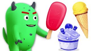 Ghiacciolo gelato dipinto con Monday the Monster | Video educativi in ​​Italiano