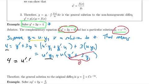 Variation of Parameters for First Order Linear Differential Equations