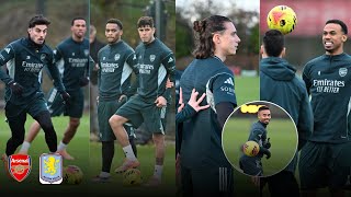 Big Boost Gabriel, Timber, Havertz, Calafori, & Jesus All-Ready For Aston Villa Inside Training