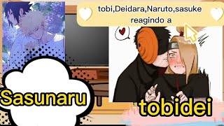 React, tobi, Deidara, Naruto, Sasuke vendo : Sasunaru e tobidei (tobidei, sasunaru)
