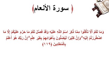 سورة الأنعام الاية 119