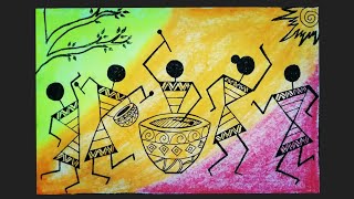 Warli Painting for Beginners|Easy Warli Art Tutorial with Oil Pastel|World of Artifact