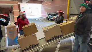 Truck Of Toys Arrive At Akron Children's Hospital For Christmas Delivery.