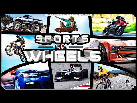 SPORTS on WHEELS - Racing Cars Motorcycles MotorSports Bicycle Skateboarding Sound Effects Library