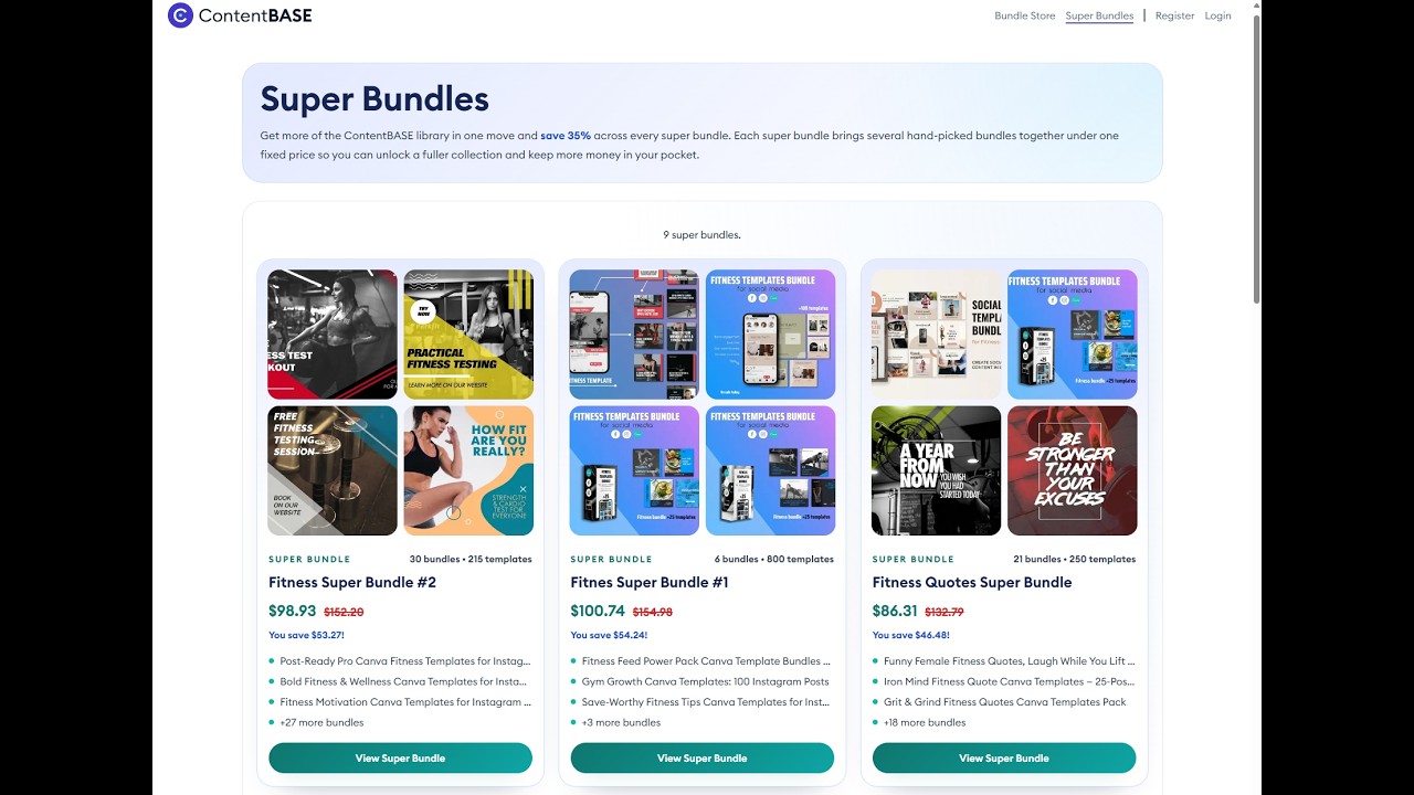 ContentBase Demo: Canva Bundles, Super Bundles & Free Templates - YouTube