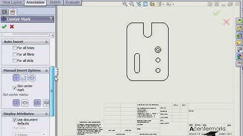 How to add Center Marks in Solidworks Drawings