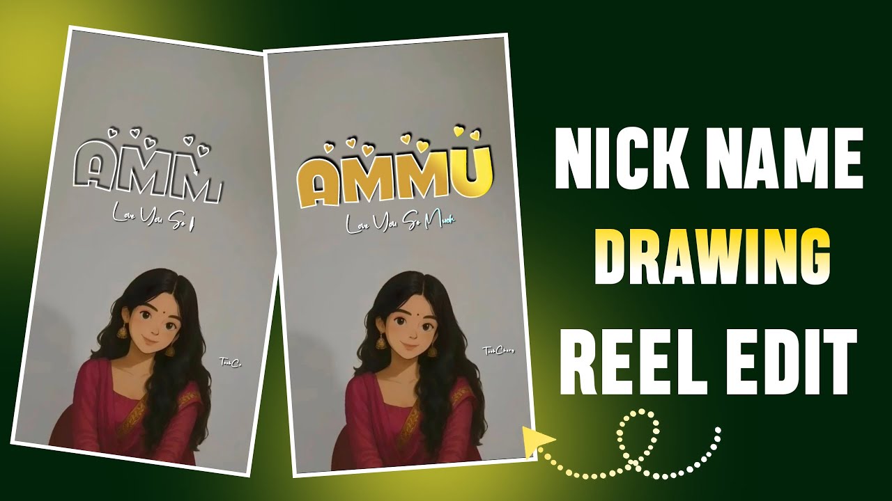 Creative Name Art Drawing Progress | Name Art Reels Editing Alight Motion Tutorial