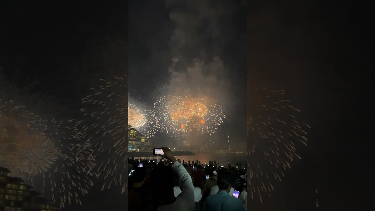 Dubai New Year Celebration. Burj Al Arab, Dubai. Fireworks. 