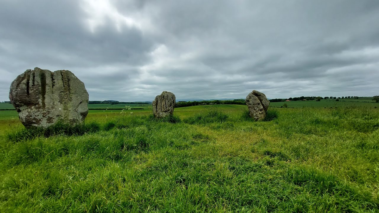 Northumberland, Duddo stone circle, Etal Castle and village