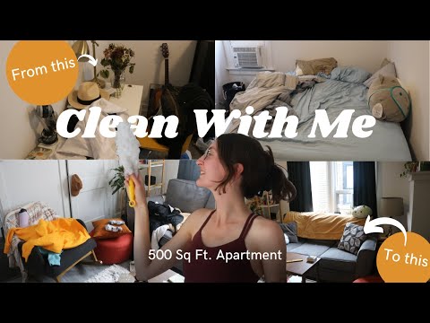 Clean My 500 Sq. Ft. Apartment With Me, Motivational and Satisfying, Reset for Back to School