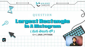 Stacks – Largest Rectangle in a Histogram | Data Structures in Telugu | C++ Java Python 🔥
