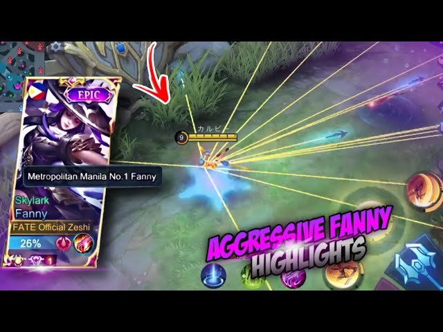 AGGRESSIVE FANNY HIGHLIGHTS BY OFFICIAL ZESHI | FANNY AGGRESSIVE MONTAGE | MLBB class=