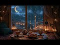 Tranquil Evening Mood with Rain 🌧️ Rainy Night Ramadan Background for Spiritual Calm