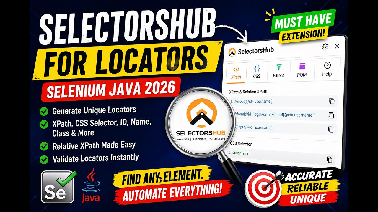 58. SelectorsHub for Locators (Selenium Java 2026) - YouTube