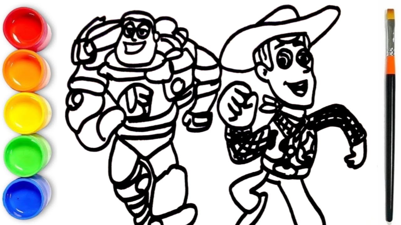 How to draw Toy Story Woody and Buzz Lightyear YouTube
