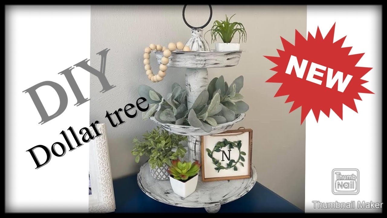 Three tiered Farmhouse DIY Dollar Tree - YouTube