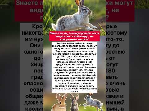 🐇Знаете ли вы,почему кролики могут видеть почти всё вокруг,не поворачивая головы? #хочуфакты #факты