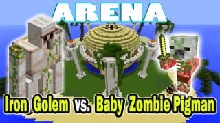 Minecraft Arena Battle Iron Em Vs. Baby Zombie Pigman