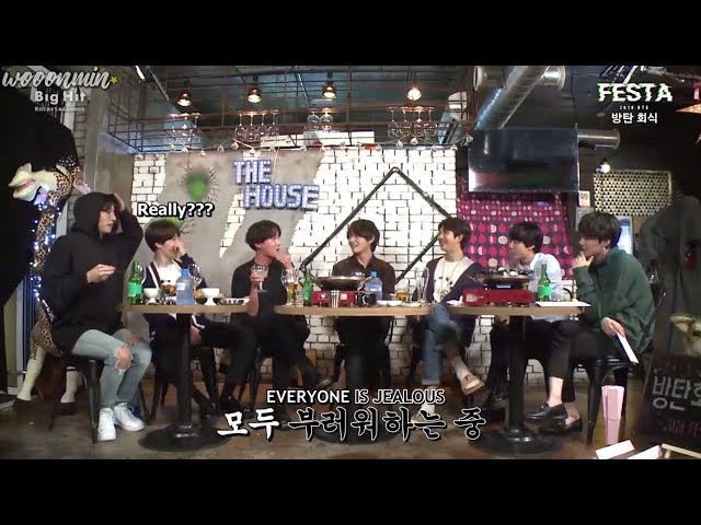 [ENG SUB] BTS Dinner Party - Yoongi Says I Love You to Taehyung (ft. jealous members) class=