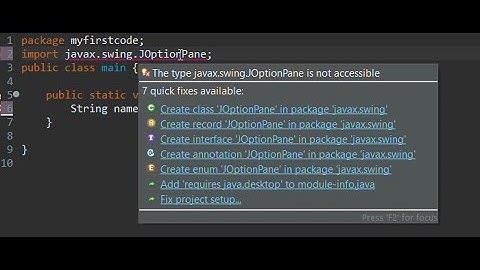 Solving JoptionPane package not accessible problem in Eclipse IDE #javagui    #java