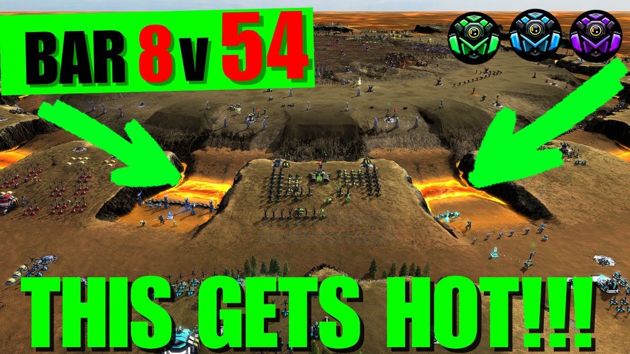 HUGE 54v8 LAVA Update - KING of the HILL | Beyond All Reason | Raptor Crater