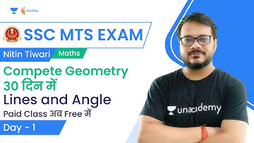 Complete Geometry: Lines and Angle | Day - 1 | Maths | SSC MTS | Nitin Tiwari | wifistudy studios