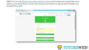 (1/6 TUTOR) How to Signup on TutorsWeb