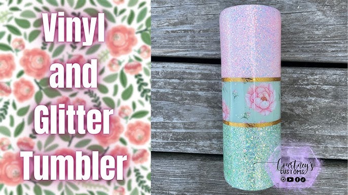 CapCut First layer of Grande Finale on a chinky glitter tumbler! @the