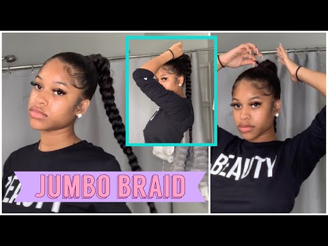 jumbo-braid-ponytail-with-braiding-hair-|-step-by-step-💇🏽‍♀️