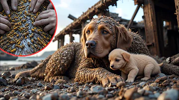 Top Rescue Animal Video! Hero MOTHER Golden Dog Help Puppy