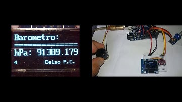 Projeto medidor de temperatura, pressão barométrica, altitude com modulo BMP280, e sensor de tensão.