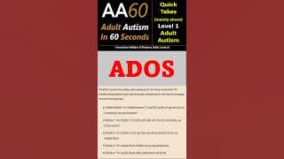All About the ADOS (Autism Diagnostic Observation Schedule (AA60 009) #shorts #autism
