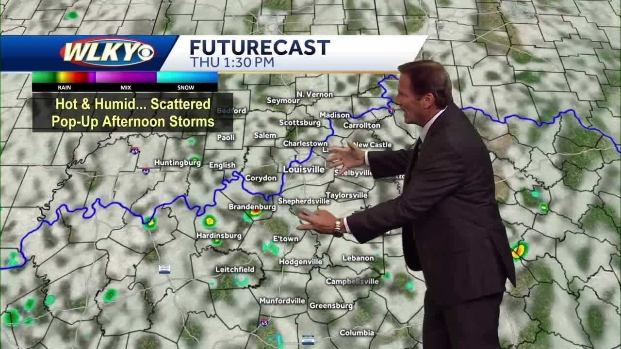 Staying hot, few storms possible Thursday - YouTube