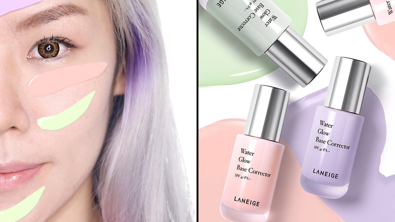 NEW LANEIGE WATER GLOW BASE CORRECTORS REVIEW SWATCH TRY ON