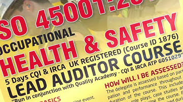 ISO 45001:2018 CQI & IRCA UK Registered Lead Auditor Courses