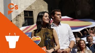 Albert Rivera e Inés Arrimadas. Acto en Barcelona en el día de la Diada