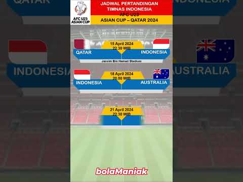 Jadwal Timnas U23 Piala Asian CUP 2024 ~ Qatar
