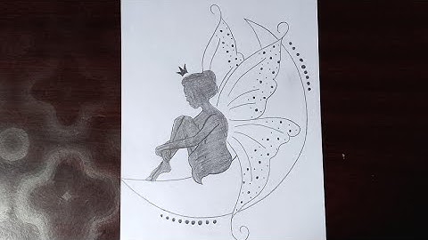 A Fairy Sitting On The Moon - Pencil Sketch || Step By Step Drawing Tutorial Video