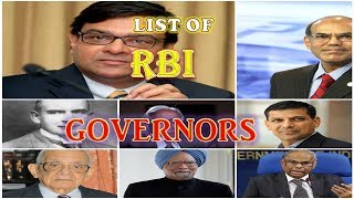 LIST OF RBI GOVERNORS (1935 - 2018) FOR COMPETITIVE EXAMS