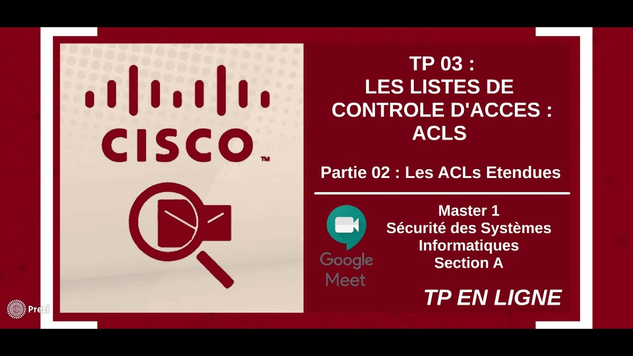 Update Sécurité Réseau : TP 03 : Les ACLs - Partie 02 : Les ACLs Étendues - M1 SSI