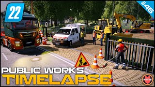 🚧 Car Park Demolition Using Komatsu Dozer & JCB Excavator ⭐ FS22 City Public Works Timelapse screenshot 3