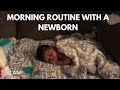 Morning routine with a newborn| 2week old newborn